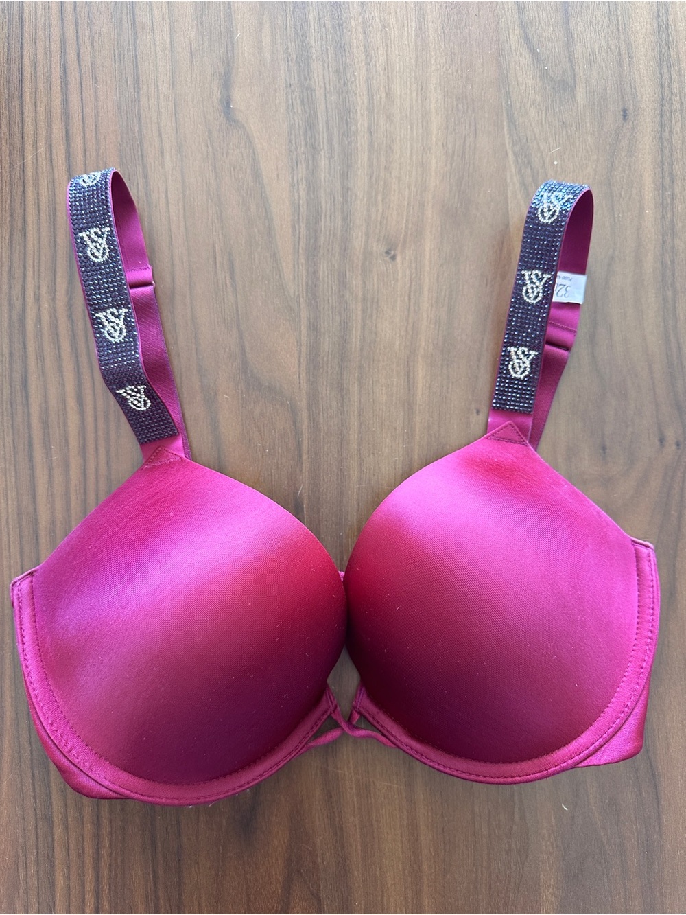 Victoria's Secret Bombshell Fuchsia Push-up Bra with Branded Straps 32D
